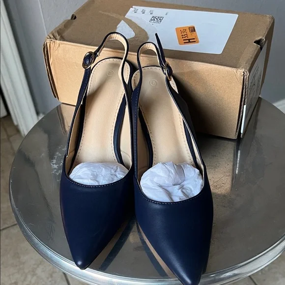 Navy Blue Slingback - Picture 1 of 9